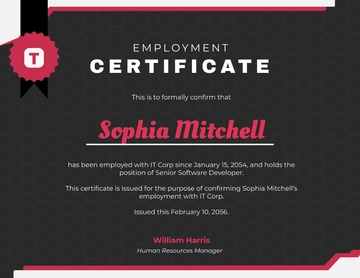 Free Modern Employment Confirmation Certificate Template to Edit Online