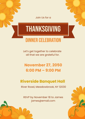 Free Happy Thanksgiving Invitation Template to Edit Online
