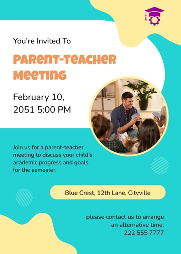 Free Parent-Teacher Meeting Invitation Template to Edit Online