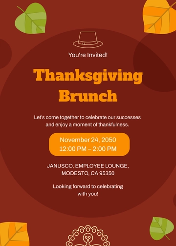 Free Customizable Work Thanksgiving Invitation Template to Edit Online