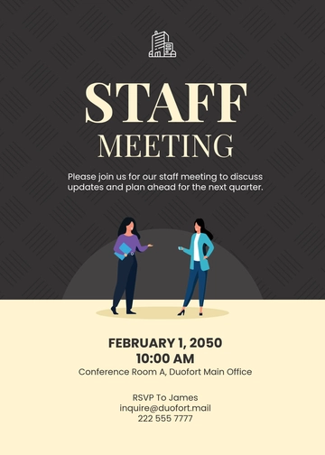 Free Professional Staff Meeting Invitation Template to Edit Online