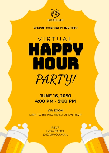 Free Virtual Happy Hour Invitation Template to Edit Online