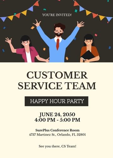 Free Team Happy Hour Invitation Template to Edit Online