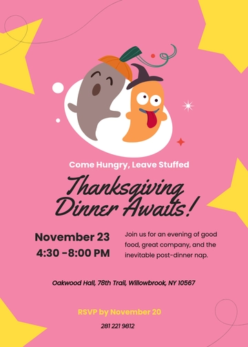Free Funny Thanksgiving Invitation Letter Template to Edit Online