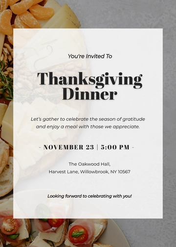 Free Editable Message Thanksgiving Invitation Template to Edit Online