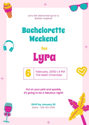 Free Bachelorette Barbie Invitation Template to Edit Online