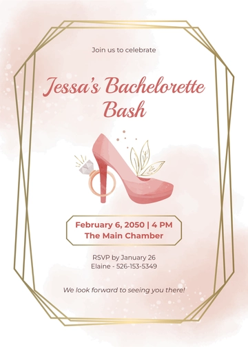Free Rose Gold Bachelorette Invitation Template to Edit Online