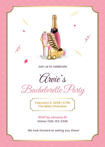 Free Bachelorette Invitation Card Template to Edit Online