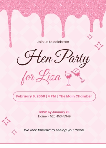 Free Hen Do Bachelorette Invitation Template to Edit Online