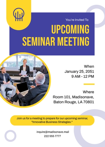 Free Meeting Seminar Invitation Template to Edit Online