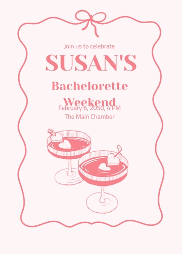 Free Bachelorette Invitation Border Template to Edit Online