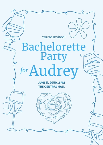Free Blue Bachelorette Invitation Template to Edit Online