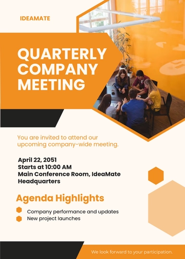 Free Announcement Meeting Invitation Template to Edit Online