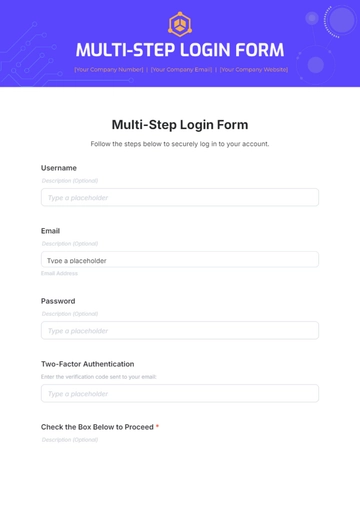Free Multi-Step Login Form Template to Edit Online