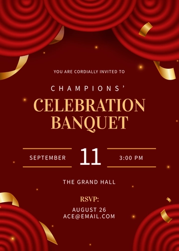 Free Formal Sports Banquet Invitation Template to Edit Online