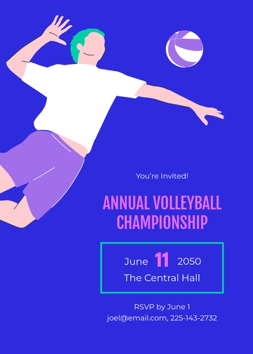Free Annual Volleyball Sports Invitation Template to Edit Online