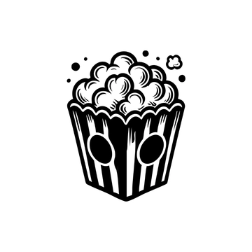 Free Black and White Popcorn Clipart to Edit Online