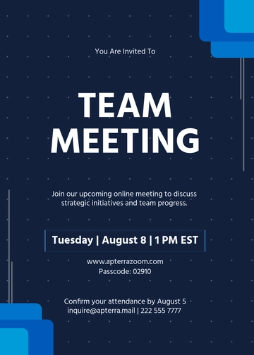 Free Online Meeting Invitation Template to Edit Online
