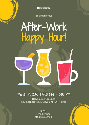 Free After-Work Happy Hour Invitation Template to Edit Online