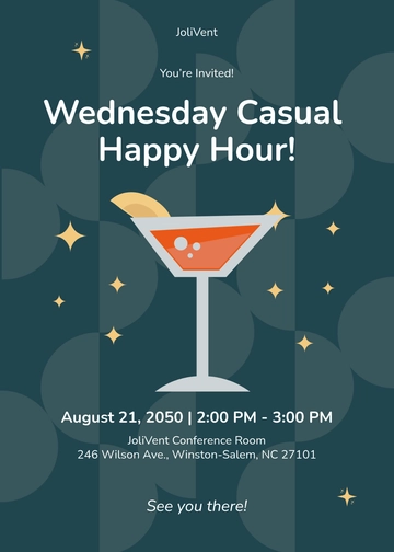 Free Casual Happy Hour Invitation Design Template to Edit Online