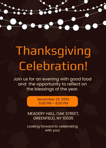 Free Digital Thanksgiving Invitation Template to Edit Online