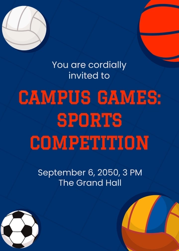 Free College Sports Competition Invitation Template to Edit Online