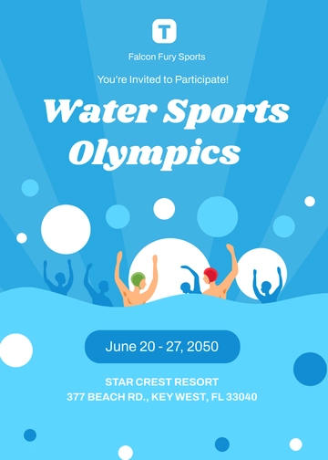 Free Water Sports Competition Invitation Template to Edit Online