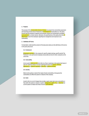Freelancer's Vulnerability Disclosure Policy Template