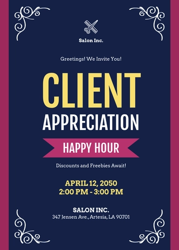 Free Client Appreciation Happy Hour Invitation Template to Edit Online