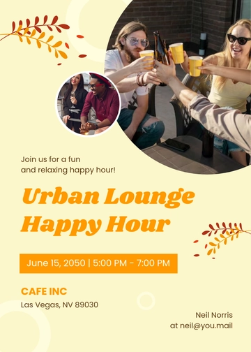 Free Modern Happy Hour Celebration Invitation Template to Edit Online