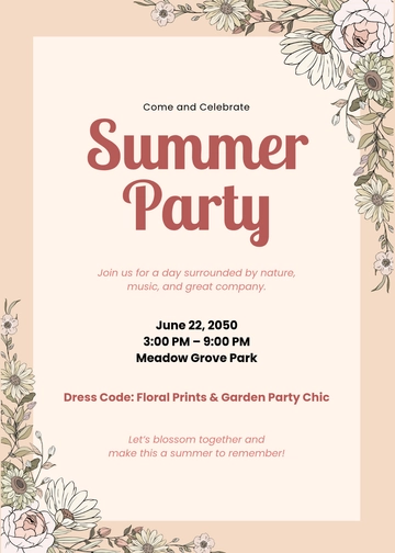 Free Wildflower-Themed Summer Invitation Template to Edit Online