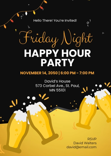 Free Friday Night Happy Hour Invitation Template to Edit Online