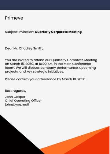 Free Formal Email Invitation Design Template to Edit Online