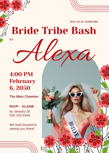 Free Creative Bachelorette Invitation with Photo Template to Edit Online