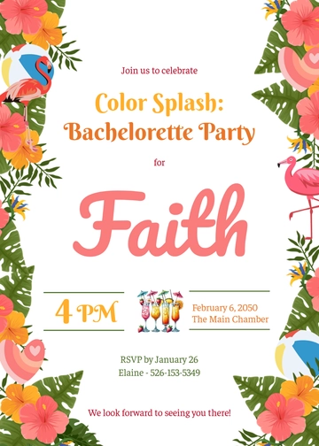 Free Colorful Bachelorette Invitation Template to Edit Online