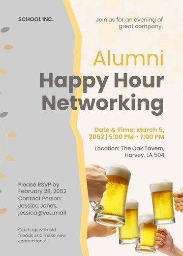 Free Alumni Happy Hour Invitation Template to Edit Online