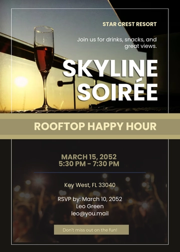 Free Rooftop Happy Hour Invitation Template to Edit Online