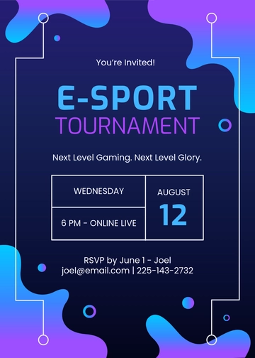 Free Creative E-Sports Event Invitation Template to Edit Online