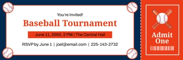Free Professional Sports Ticket-Style Invitation Template to Edit Online