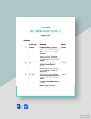 Freelancer Hiring Checklist Template