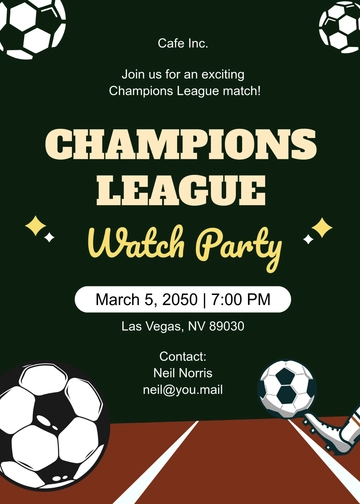 Free Soccer-Themed Happy Hour Invitation Template to Edit Online
