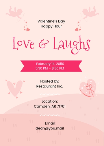 Free Valentines Day Happy Hour Invitation Template to Edit Online