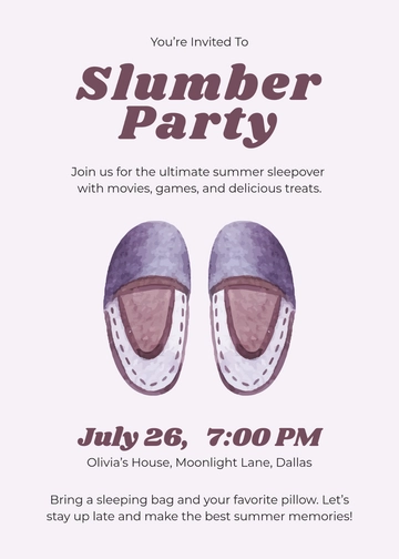 Free Summer Slumber Party Invitation Template to Edit Online