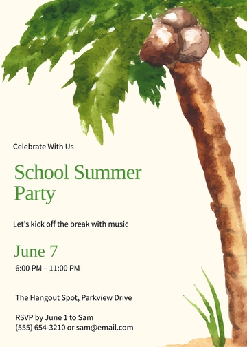 Free Goodbye School Summer Invitation Template to Edit Online