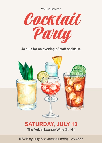 Free Colorful Cocktail Summer Invitation Template to Edit Online