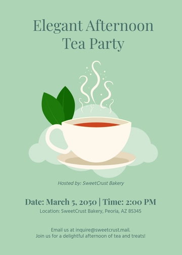 Free Tea Cup Party Invitation Template to Edit Online