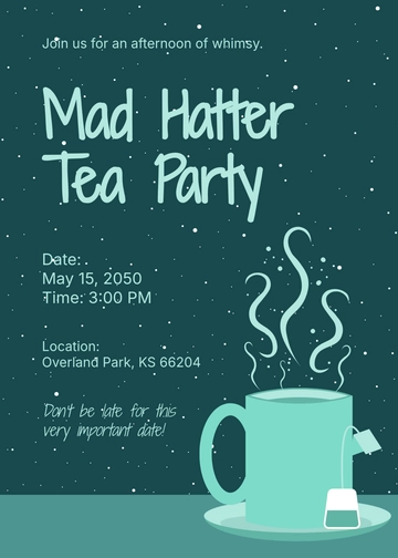 Free Mad Hatter Tea Party Invitation Template to Edit Online