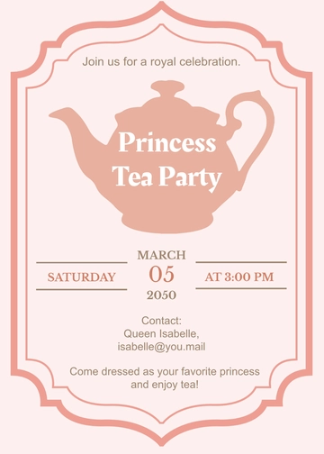 Free Modern Victorian Tea Party Invitation Template to Edit Online | Template.net
