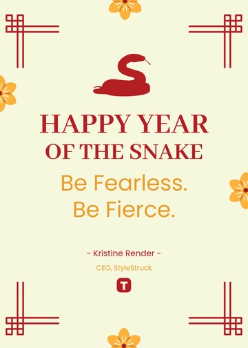 Free Happy Snake Year Template to Edit Online