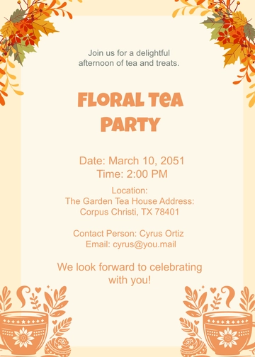 Free Colorful Garden Tea Party Invitation Template to Edit Online